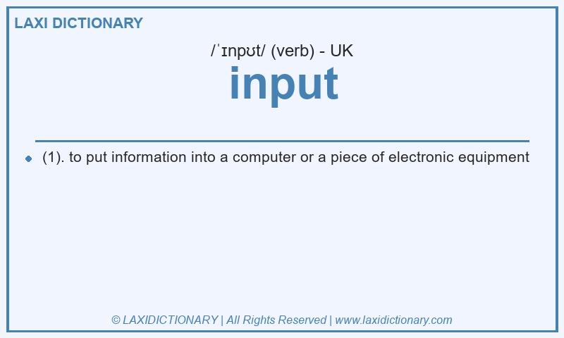 Definition input in British English