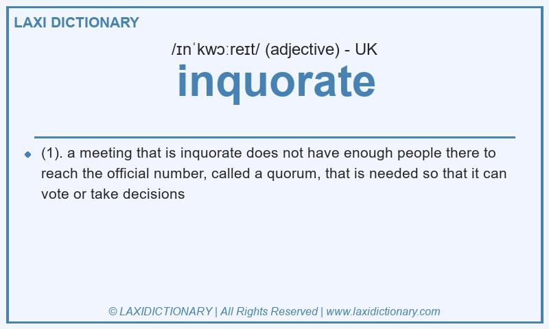 Definition inquorate in British English