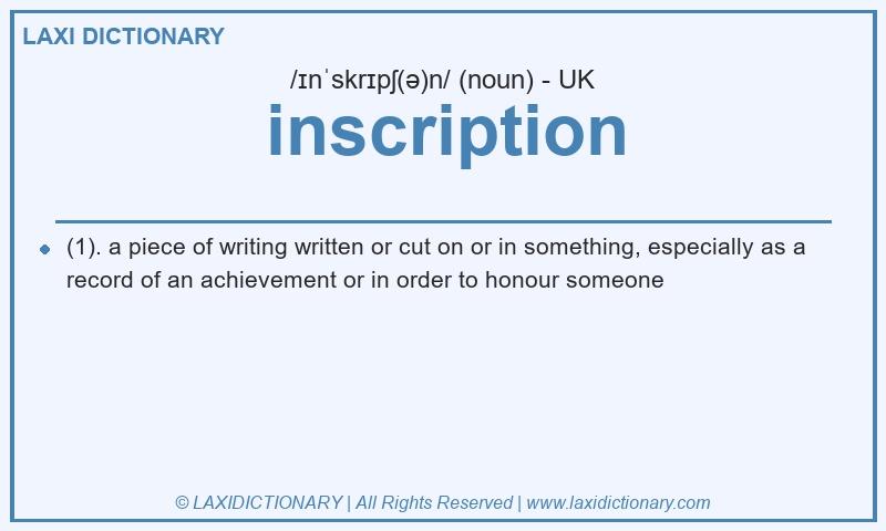 Definition inscription in British English