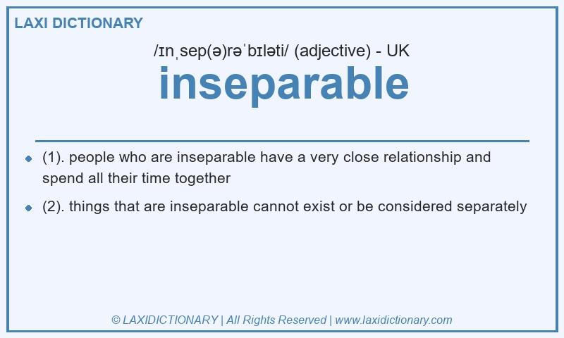 Definition inseparable in British English