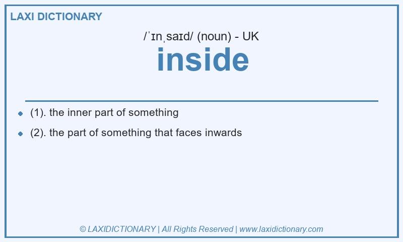 Definition inside in British English