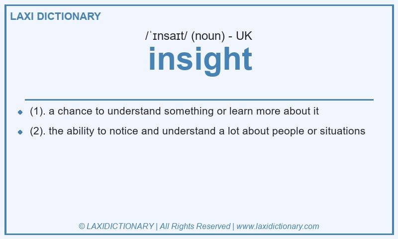 Definition insight in British English