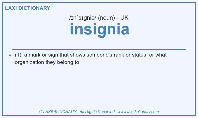 Definition insignia in British English