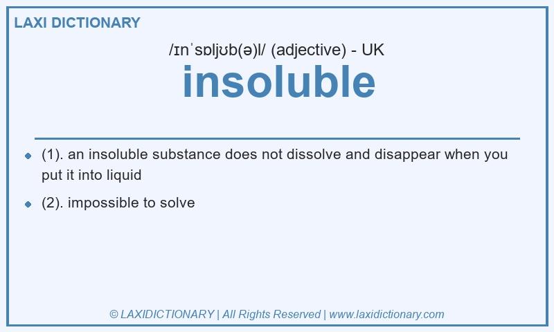Definition insoluble in British English