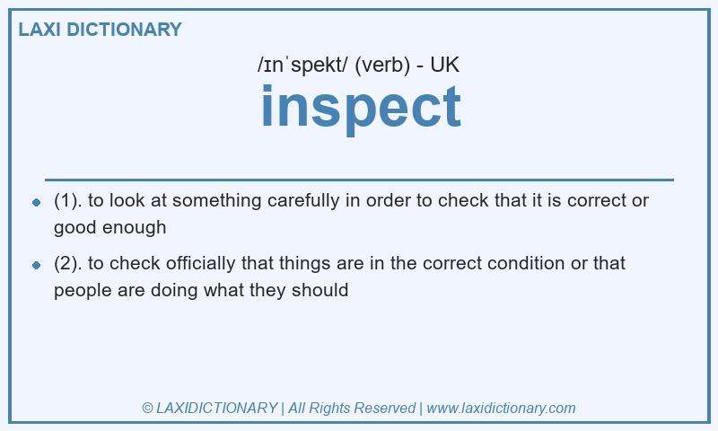 Definition inspect in British English