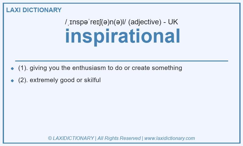Definition inspirational in British English