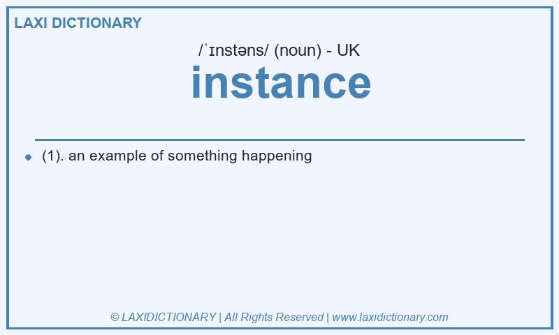 Definition instance in British English