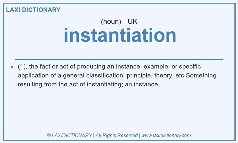 Definition instantiation in British English