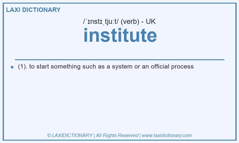 Definition institute in British English