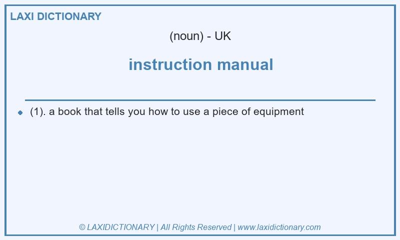 Definition instruction manual in British English