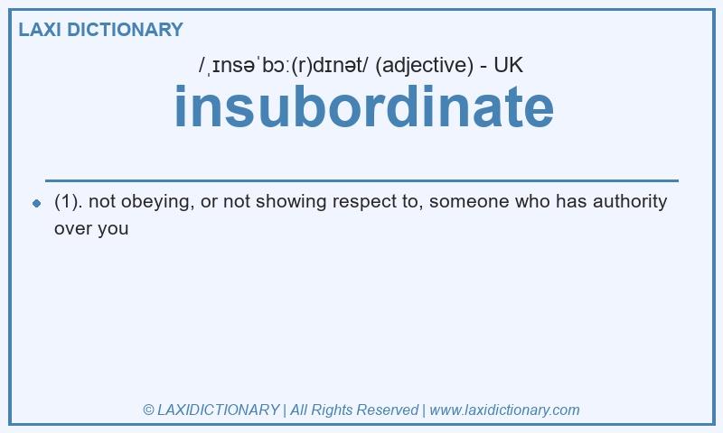 Definition insubordinate in British English