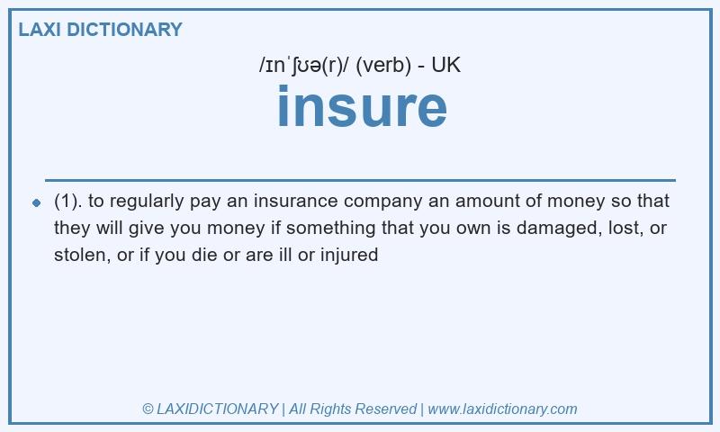Definition insure in British English