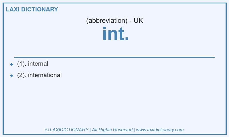 Definition int. in British English