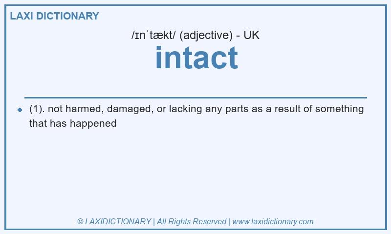 Definition intact in British English