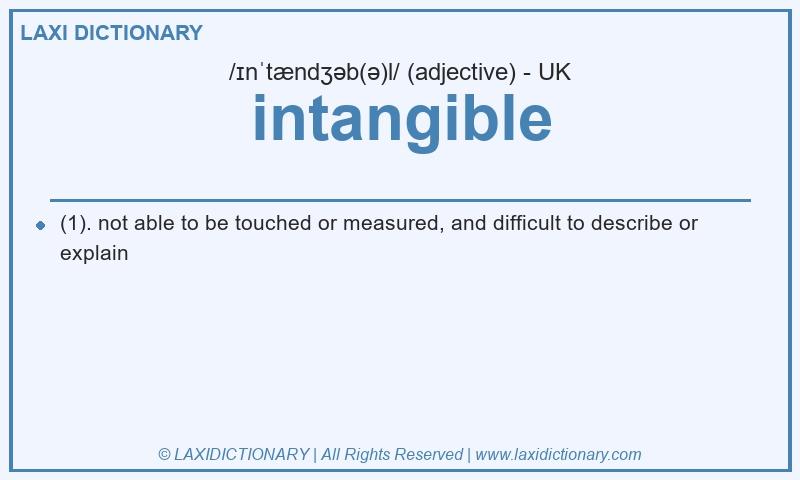 Definition intangible in British English