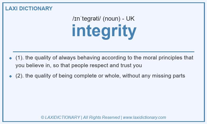 Definition integrity in British English