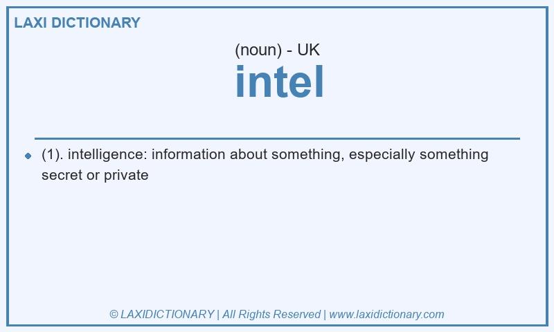 Definition intel in British English
