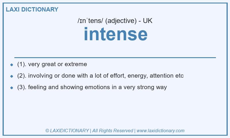 Definition intense in British English
