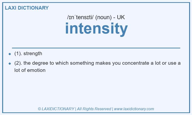 Definition intensity in British English