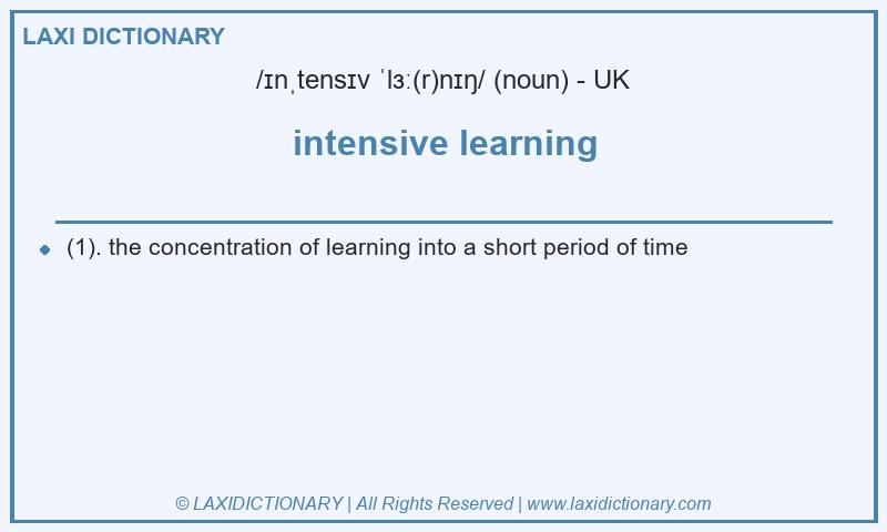 Definition intensive learning in British English