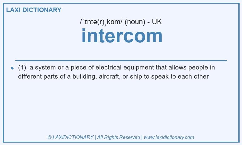 Definition intercom in British English