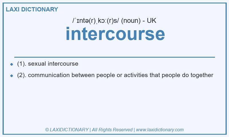 Definition intercourse in British English