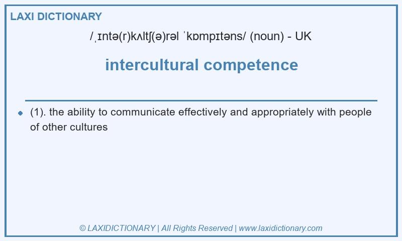 Definition intercultural competence in British English