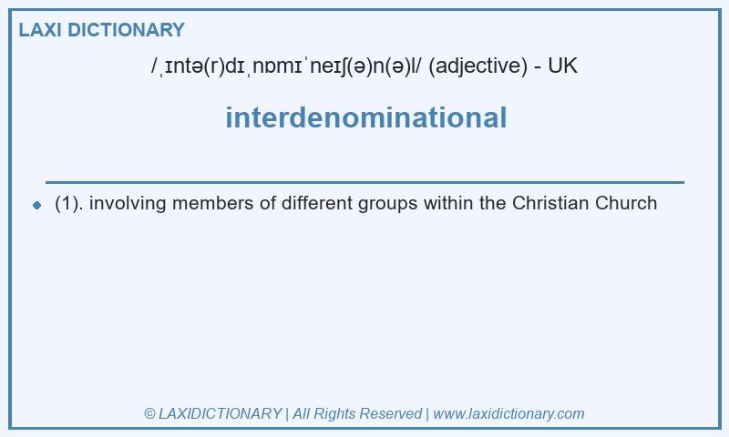 Definition interdenominational in British English