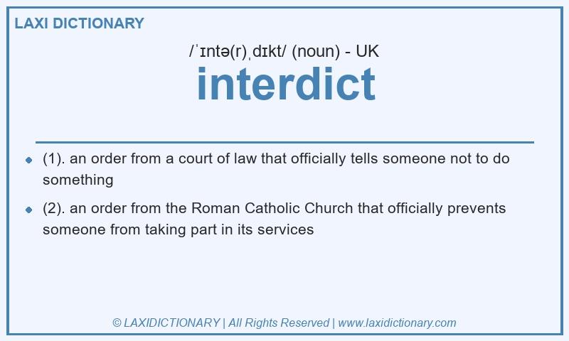 Definition interdict in British English