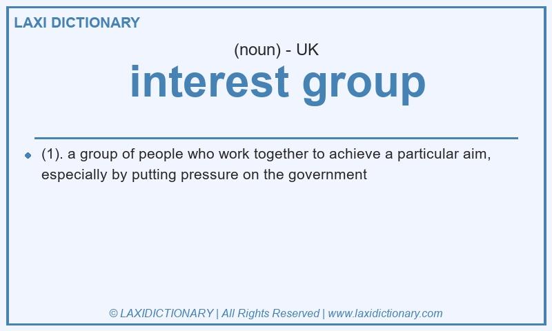 Definition interest group in British English
