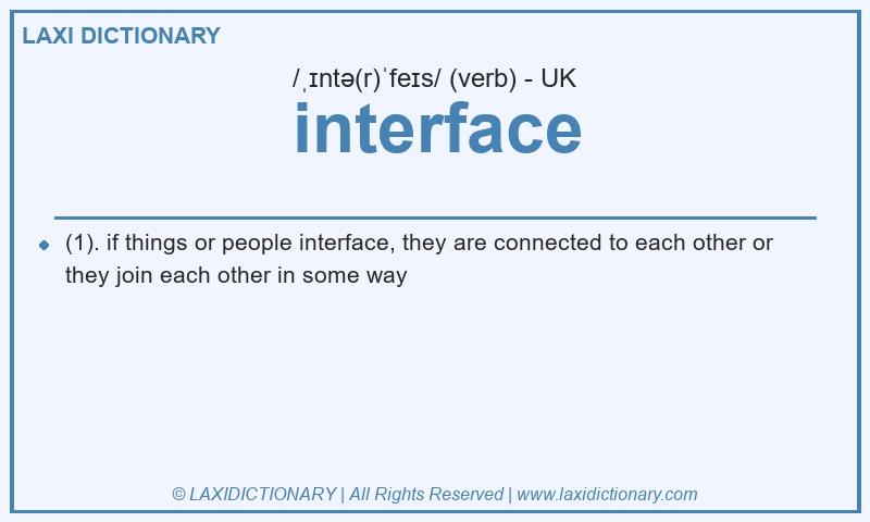 Definition interface in British English