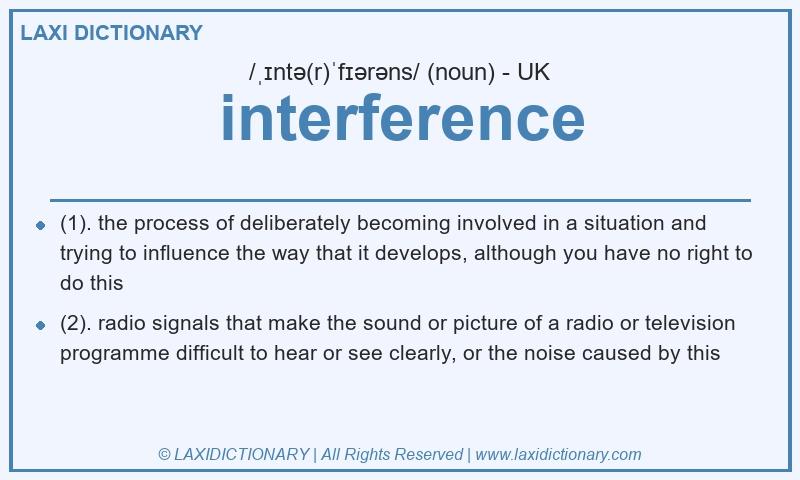 Definition interference in British English