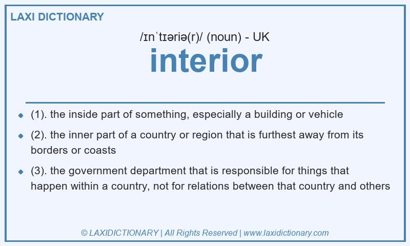Definition interior in British English
