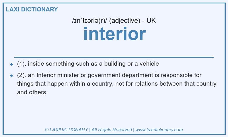 Definition interior in British English