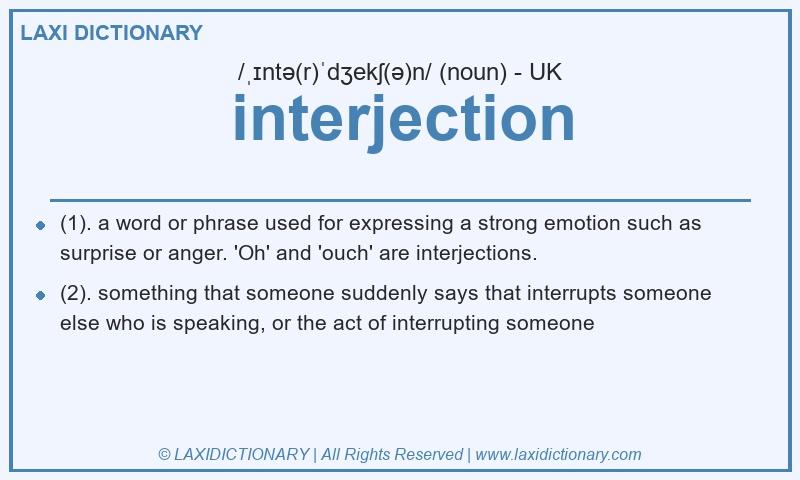 Definition interjection in British English