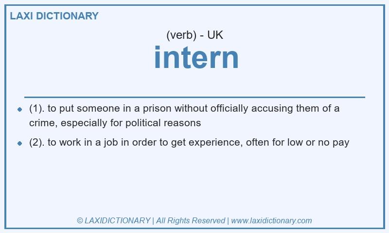 Definition intern in British English