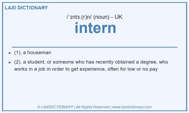 Definition intern in British English