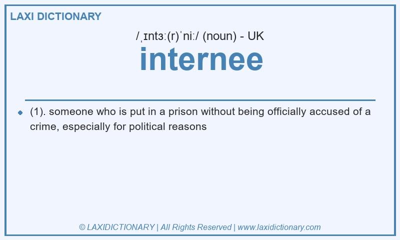 Definition internee in British English