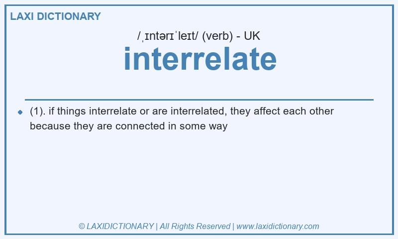 Definition interrelate in British English
