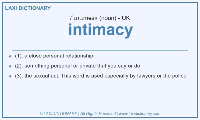Definition intimacy in British English