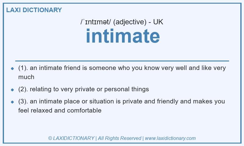 Definition intimate in British English