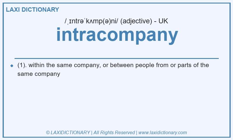 Definition intracompany in British English