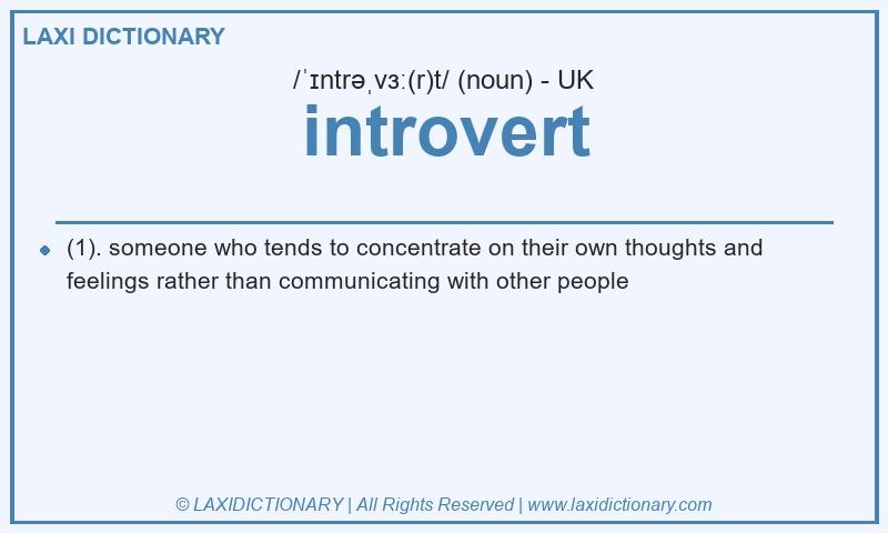 Definition introvert in British English