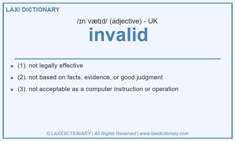 Definition invalid in British English