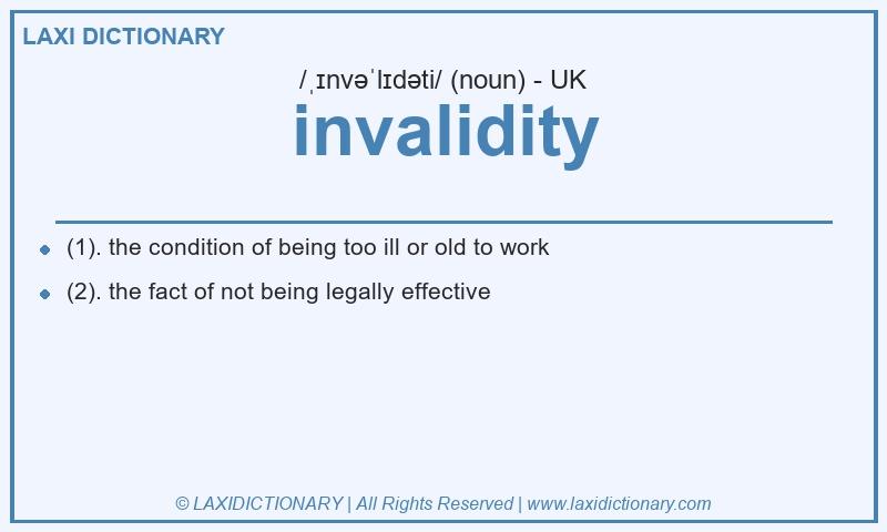Definition invalidity in British English