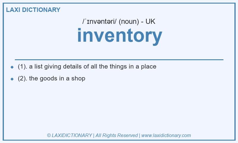 Definition inventory in British English