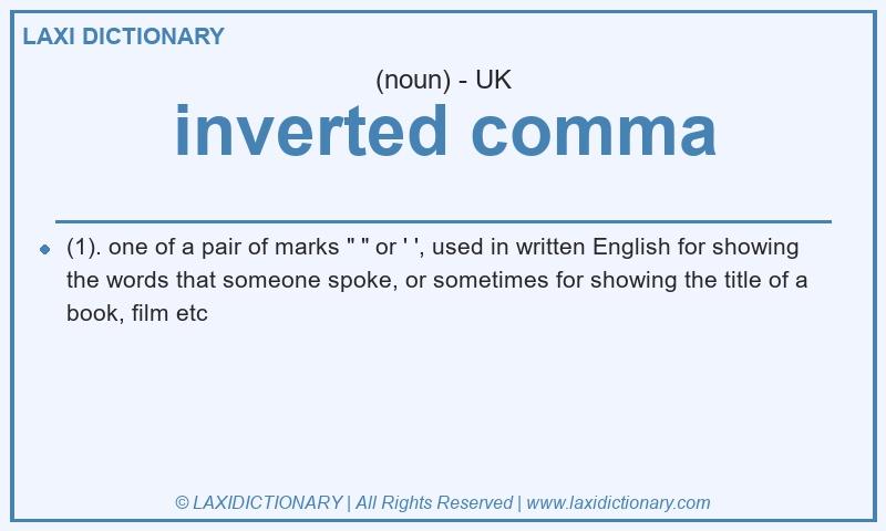 Definition inverted comma in British English