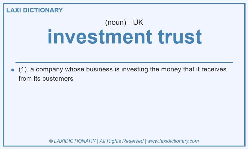 Definition investment trust in British English