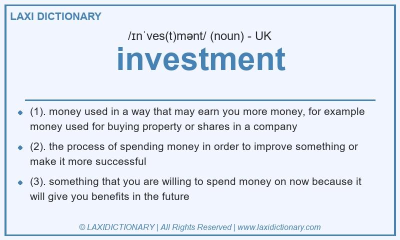 Definition investment in British English