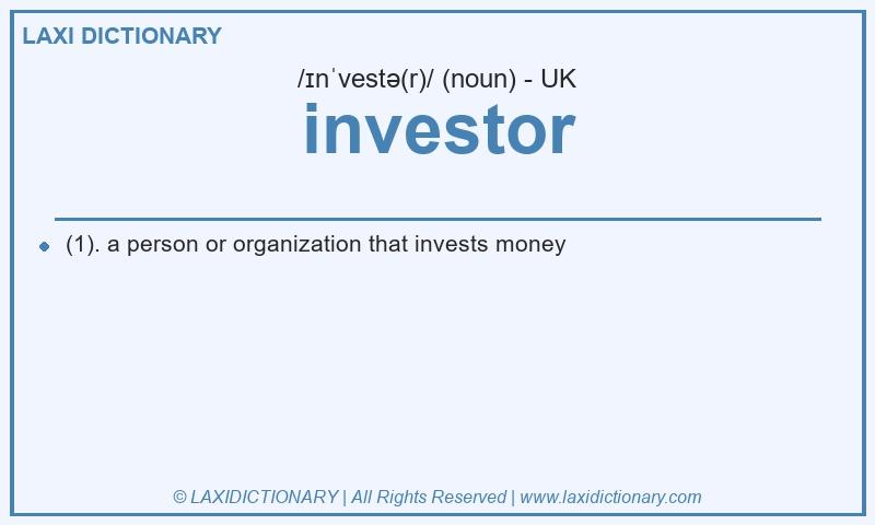 Definition investor in British English